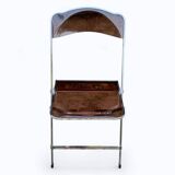 6 chaises pliantes en Plexiglas fumé et métal chrome Chaisor 1970