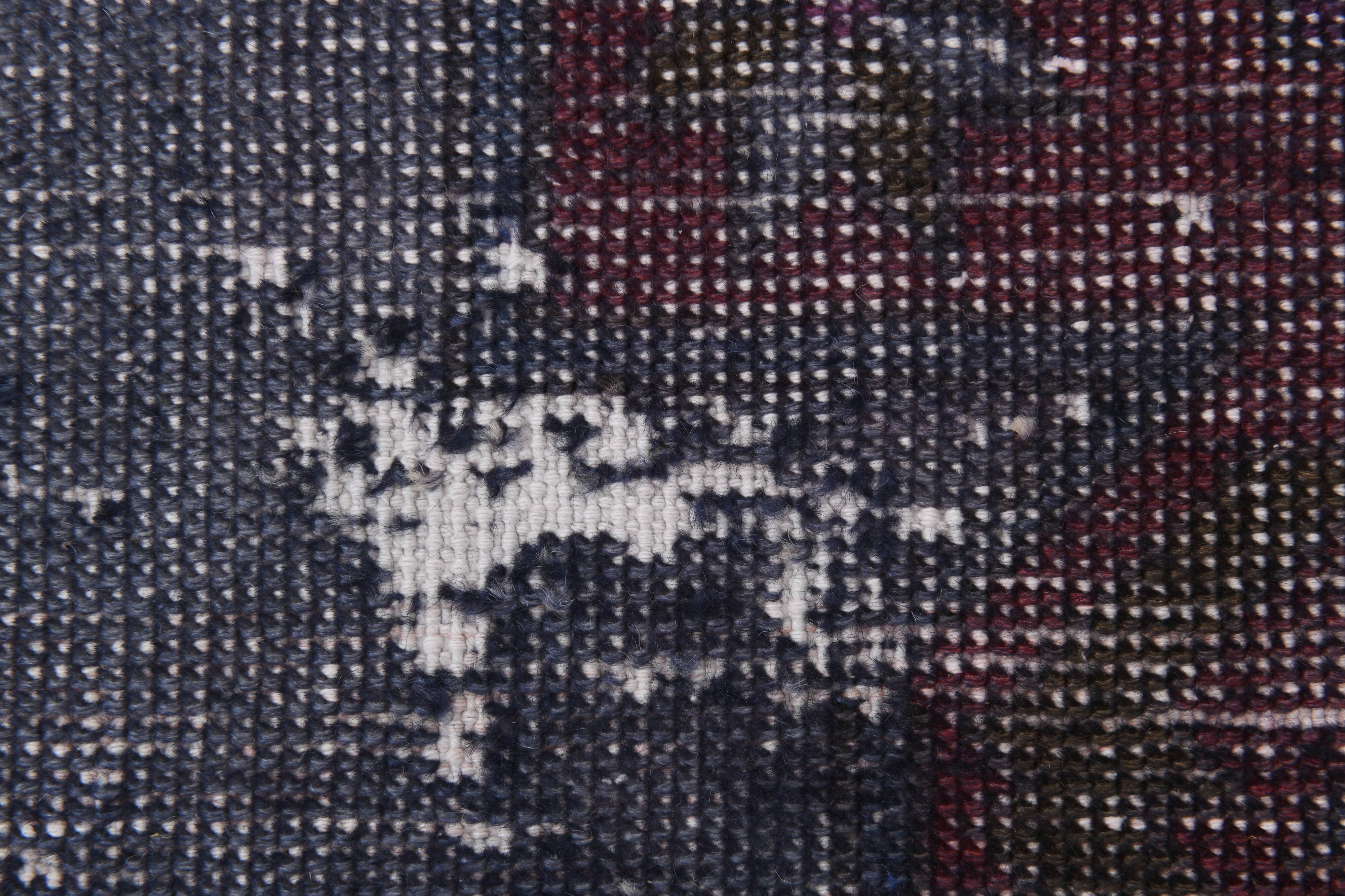 4x7 Burgundy & Blue Oriental Classic Turkish Vintage Rug, 136x230Cm