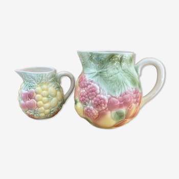 Broc carafe and small pitcher Salins slurry fruit