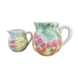 Broc carafe and small pitcher Salins slurry fruit