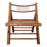 Bamboo and rattan folding chair