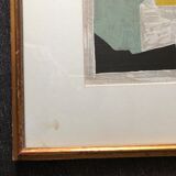 Abstract paintings under glass