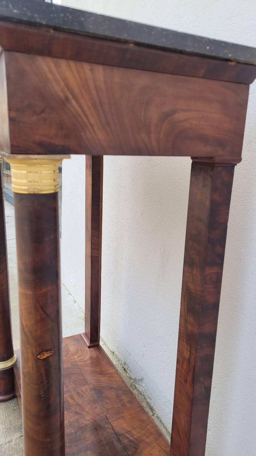 Console Empire en acajou et bronze, XIXème