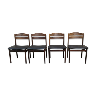 Set de 4 chaises danoises B&S Möbler en palissandre