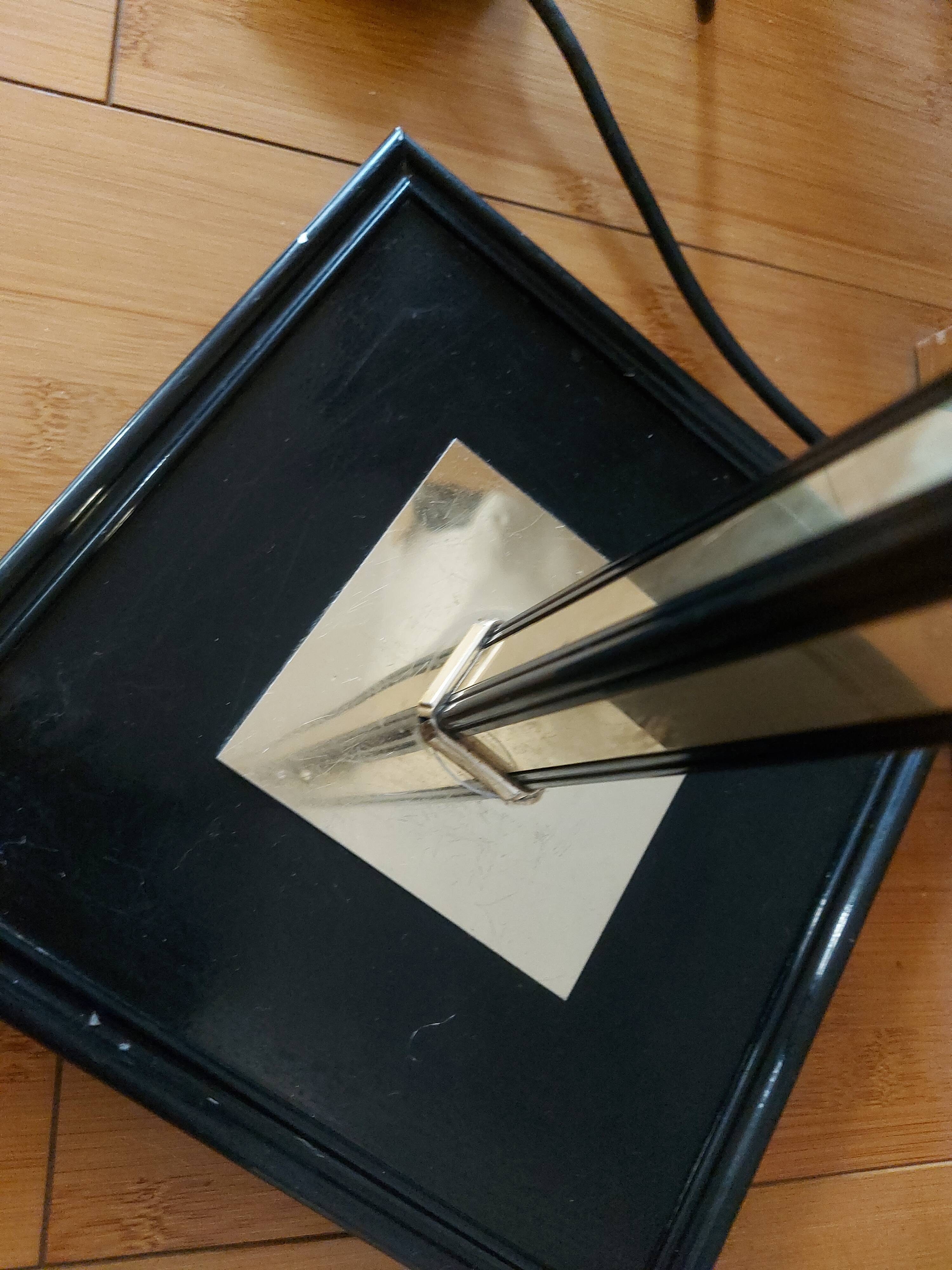 Vintage reading floor lamp in gold metal