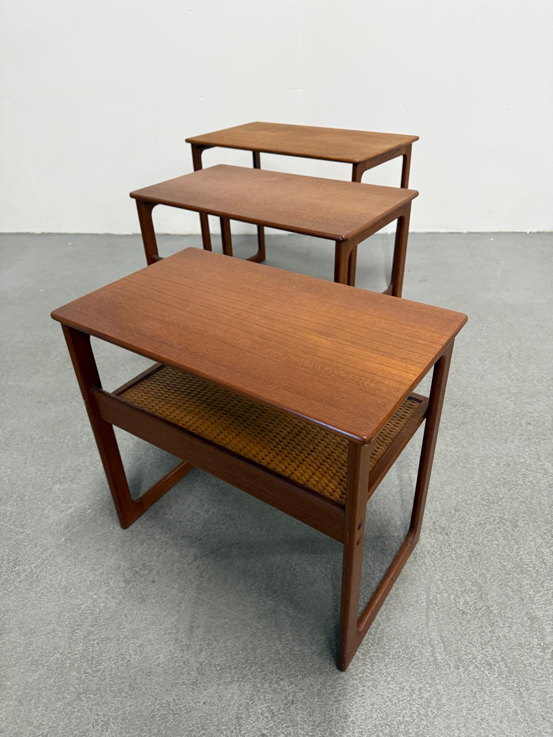 Teak nesting tables by Johannes Andersen