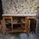 Antique Louis XVI style buffet in burr elm with marble top, late 19th century.