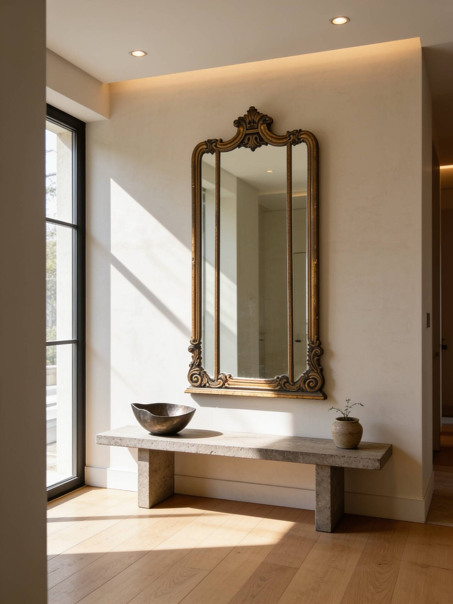Antique Italian wall mirror, 19th century.