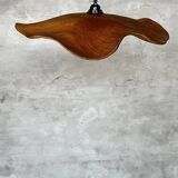 Medium pendant light in corrugated teak leaf (Medium D:50 H:20)