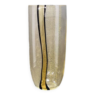 Large Vintage Vase • Gold Leaf • Glass • Serenella Arte • Murano • 1975