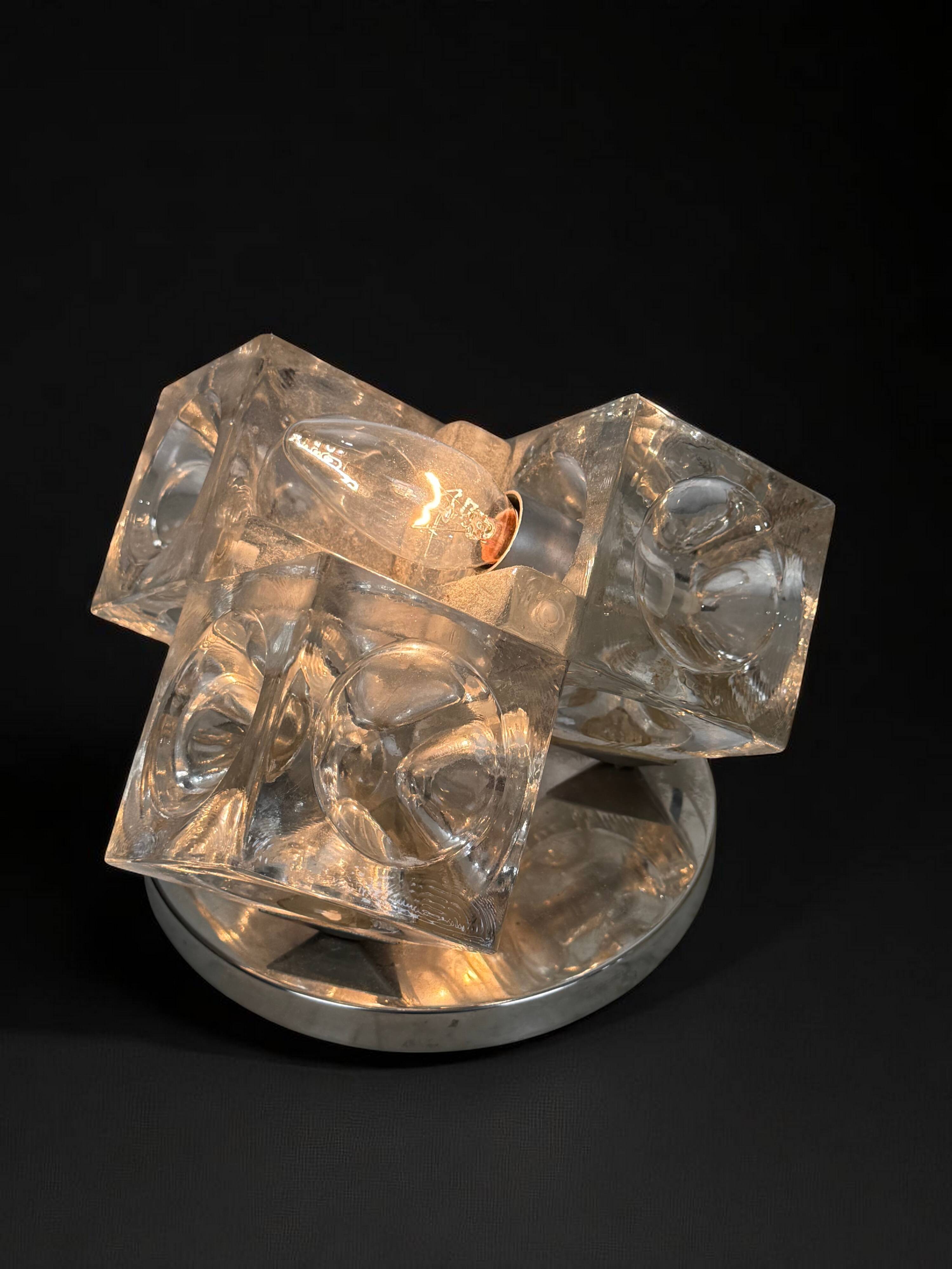 Stella glass cubes lamp by poliarte verona desing albino poli "197