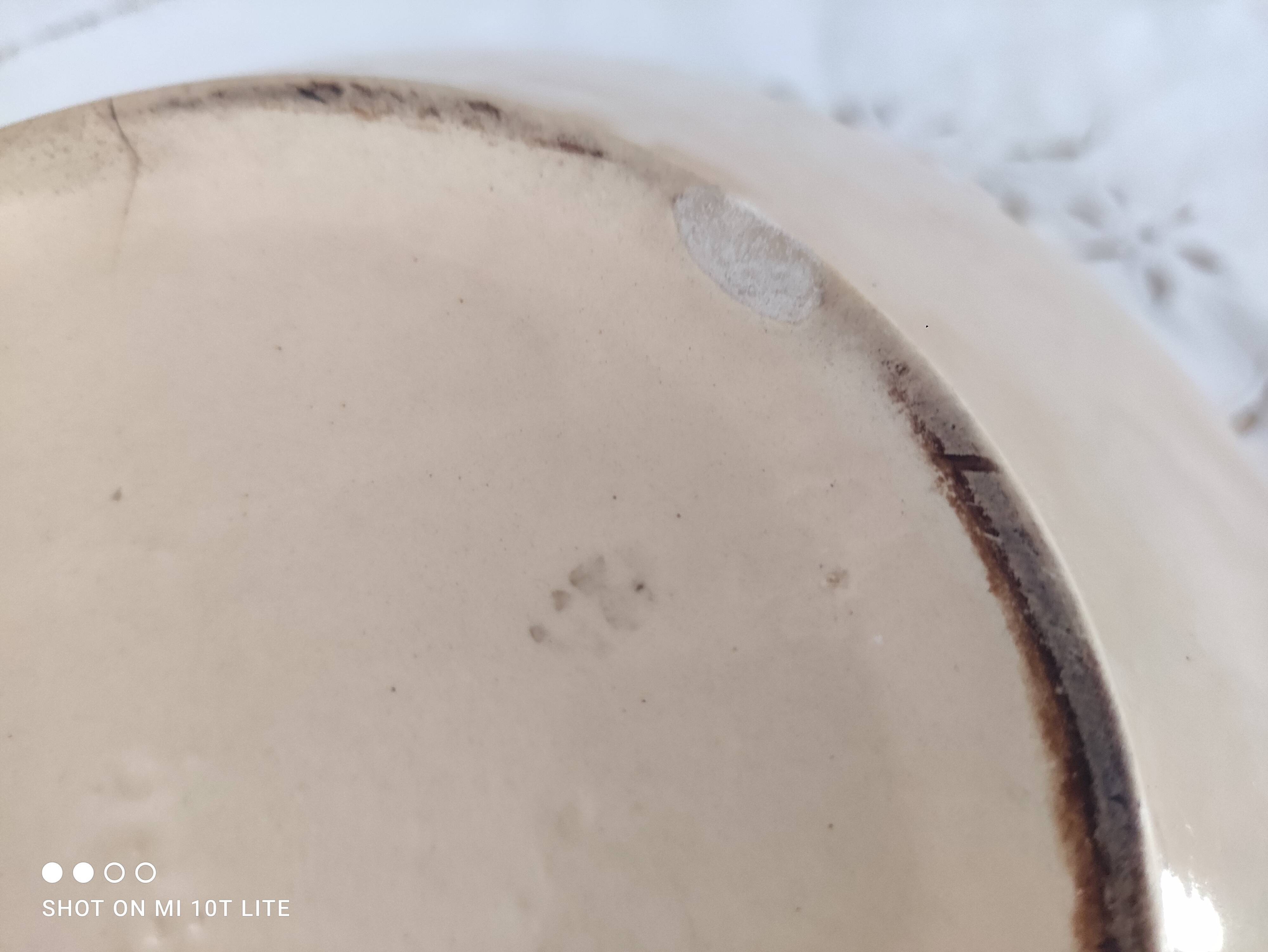 Salad bowl 30s earthenware K&G Lunéville model Denise