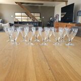 10 antique crystal stemmed glasses