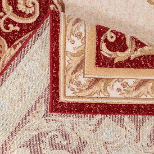 Red and beige oriental pattern rug AMAN in wool