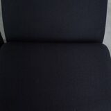Set of 4 comfortable black vintage design armchairs