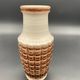 Vintage Jasba ceramic vase – brown and white geometric relief – A