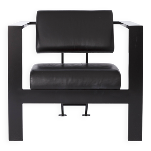 Fauteuil en cuir Karl Friedrich Förster – Design Bauhaus allemand, années 1970 - 2x
