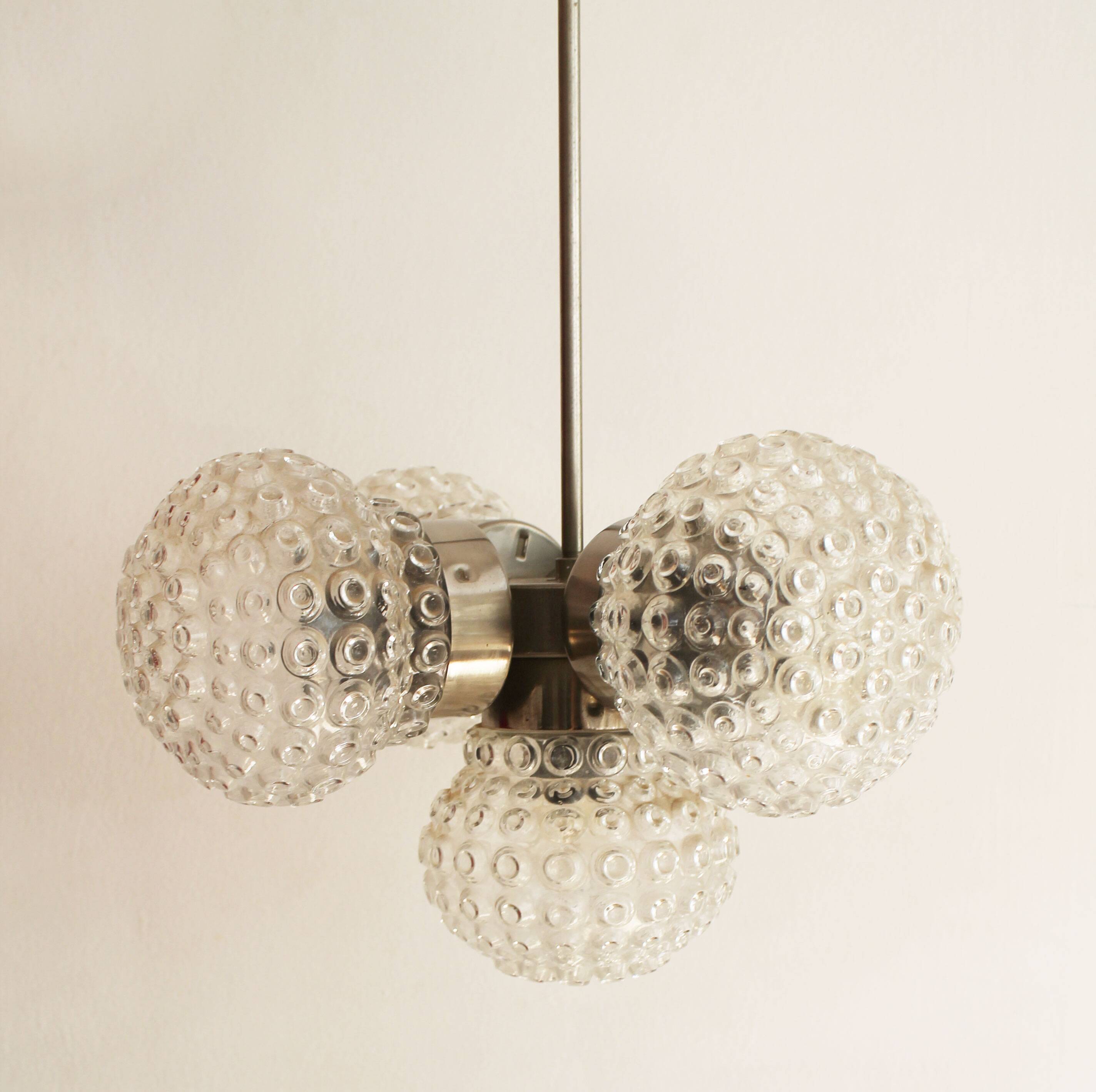 1970's Ceiling Lamp by Miroslav Cermak for Kamenicky Senov Factory