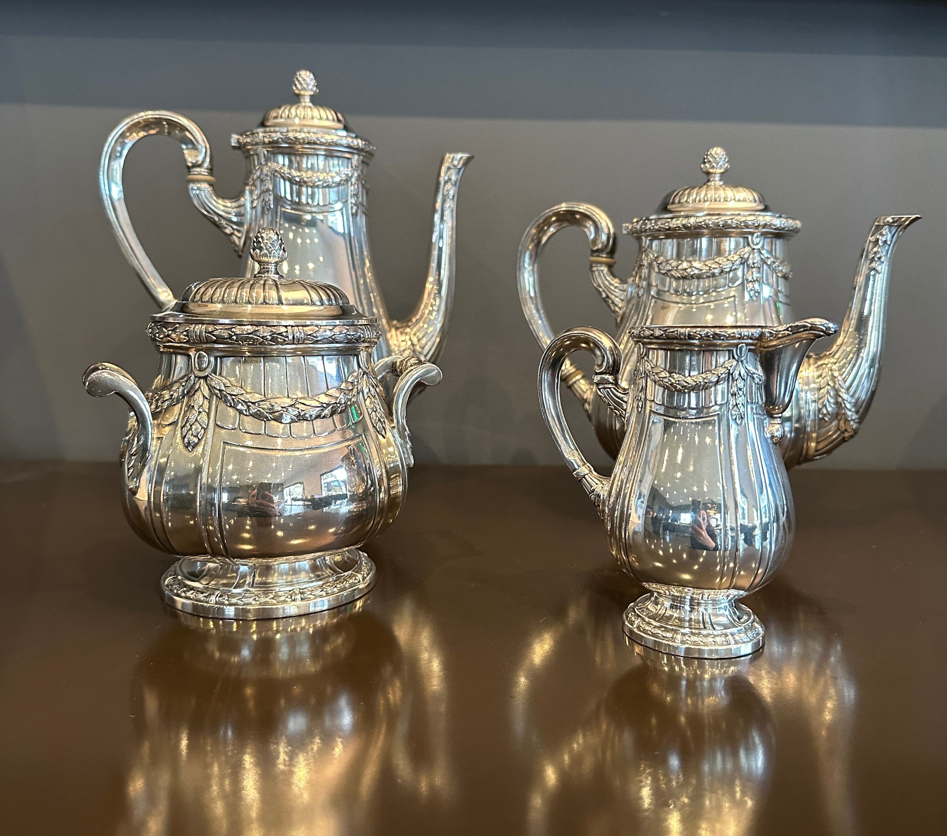 Tea service coffee goldsmith Gallia for Christofle Late nineteenth century