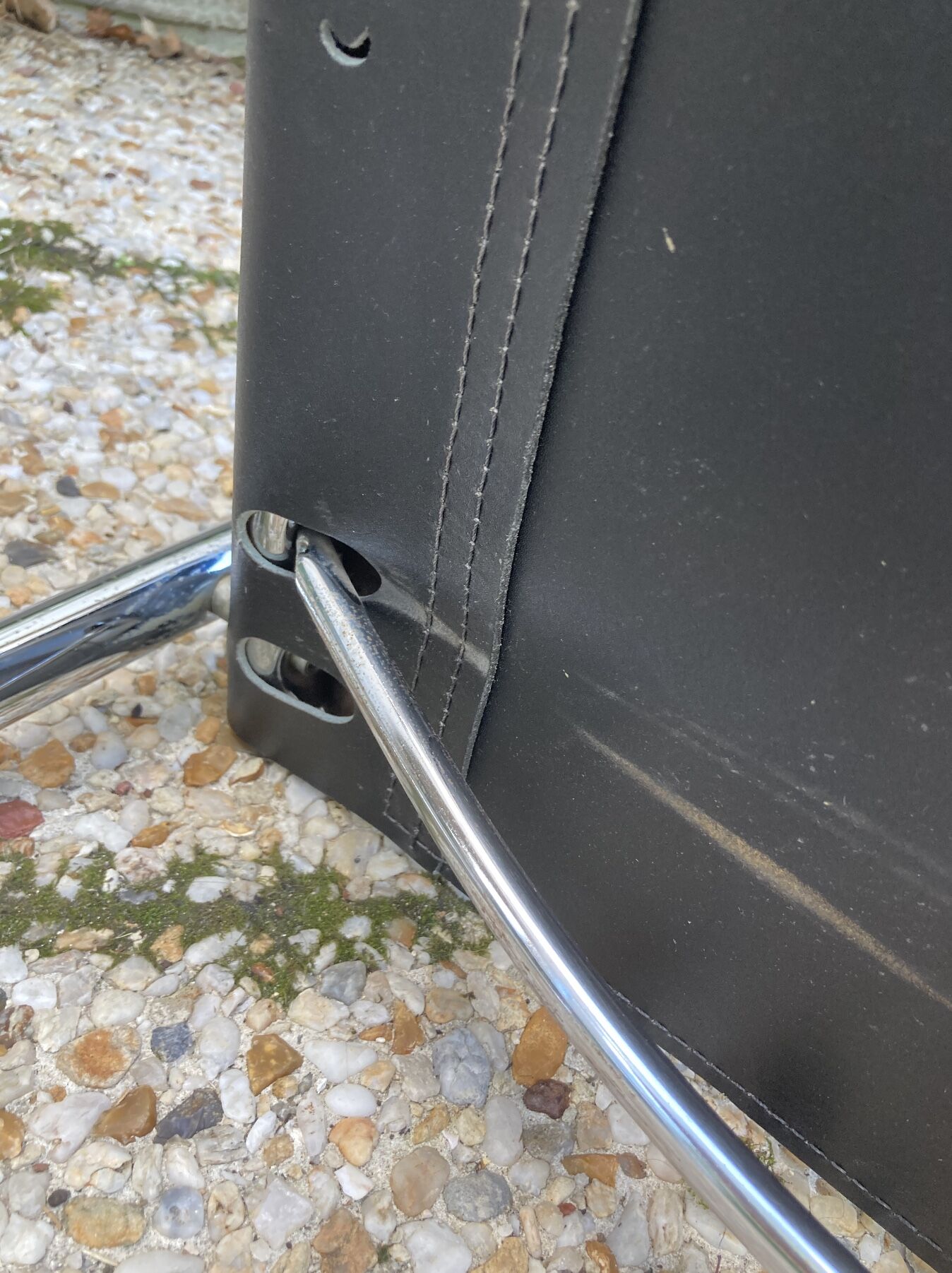 Vintage armchair in black leather