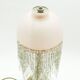 Lamp opaline pink lampshade with glass bead tassels