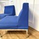Paire de chauffeuses design tissu bleu