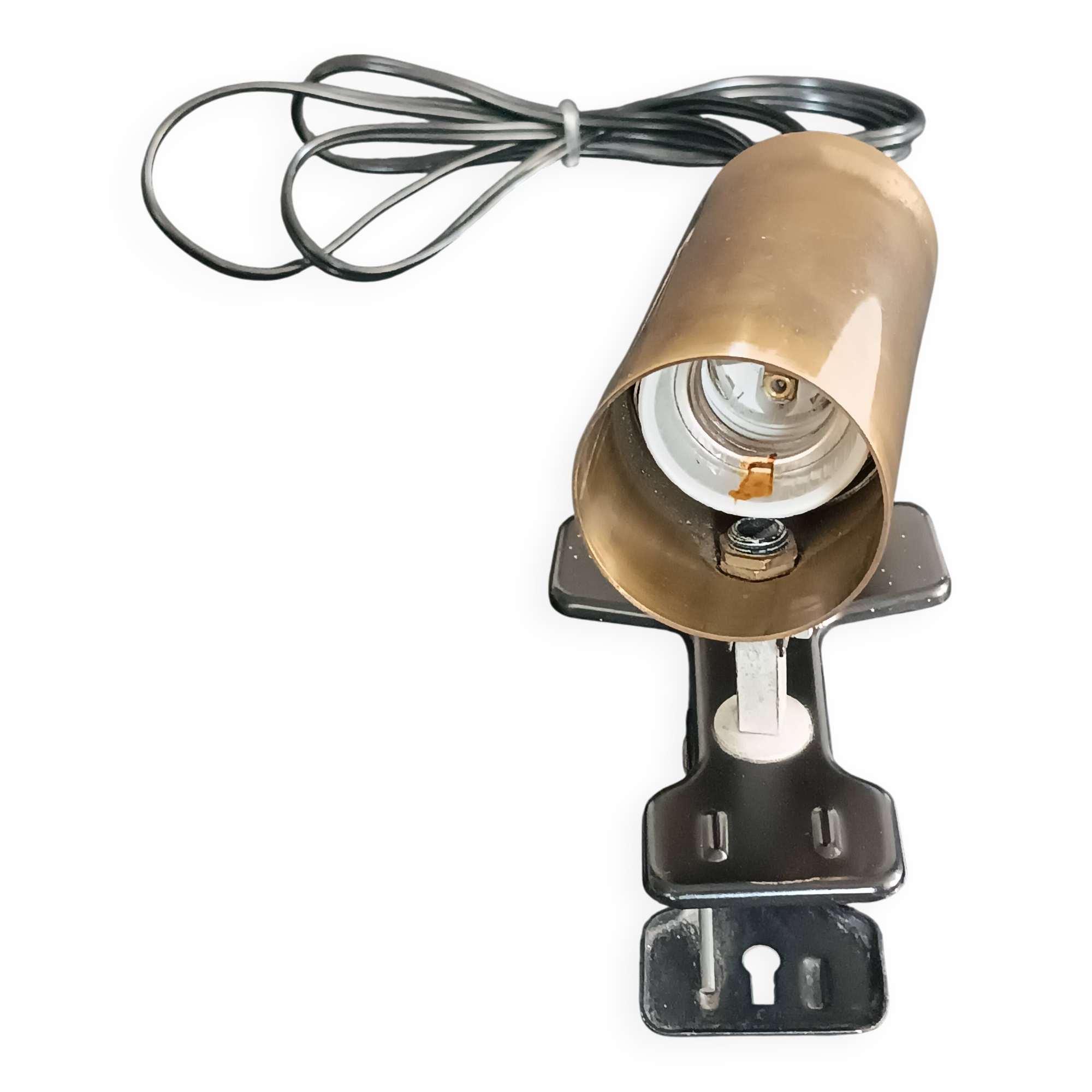 Parscot 1960s gold metal tube clamp lamp