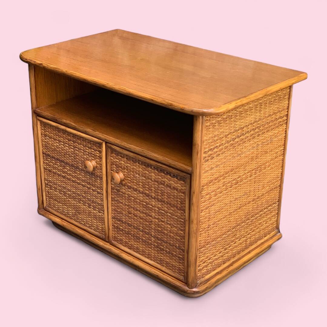 Oak rattan and woven wicker furniture 1980