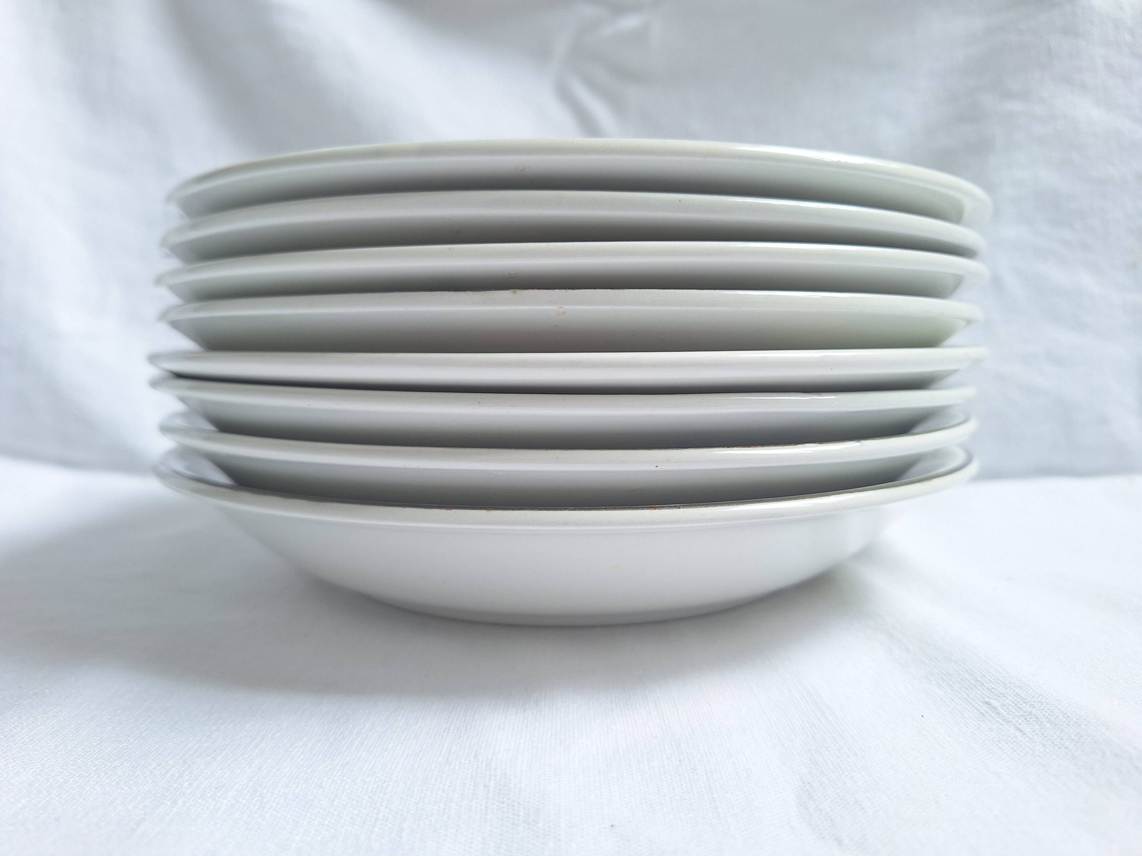 Deep plates / Salad plates with flower design, Sarreguemines model Emilie