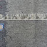 Ethnic Tribal Grey Berber Kilim Rug with Traditional Pattern