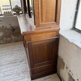 Old XL Napoleonic oak glass bookcase, 19th century
