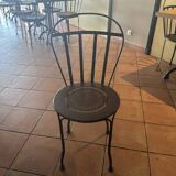 Provencal style wrought iron restaurant chairs