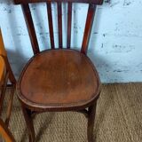 Set of 4 mismatched vintage Fischel bistro chairs