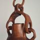 Hanging vase in solid wood carved / handcrafted