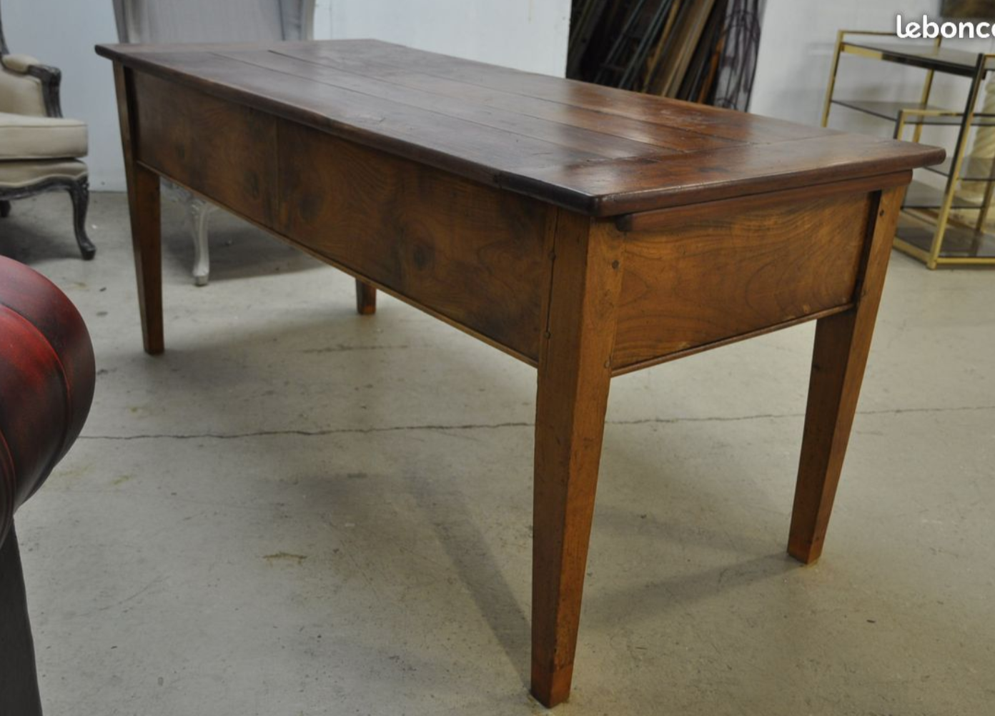 Old flat desk in cherry