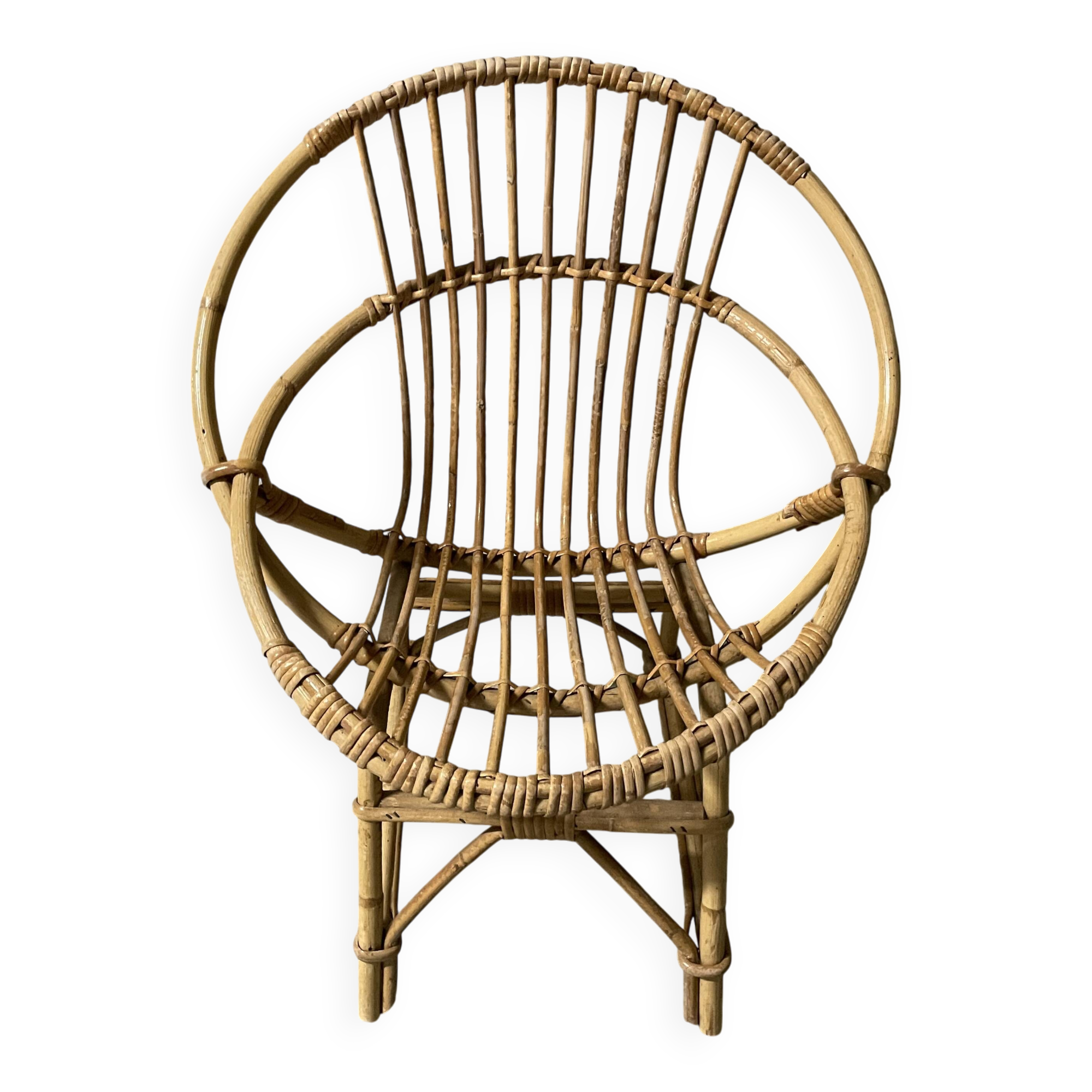 Children's rattan basket chair