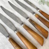 6 Vintage Horn Knives Silver Steel Blade LEPINE A LYON France 19th Century