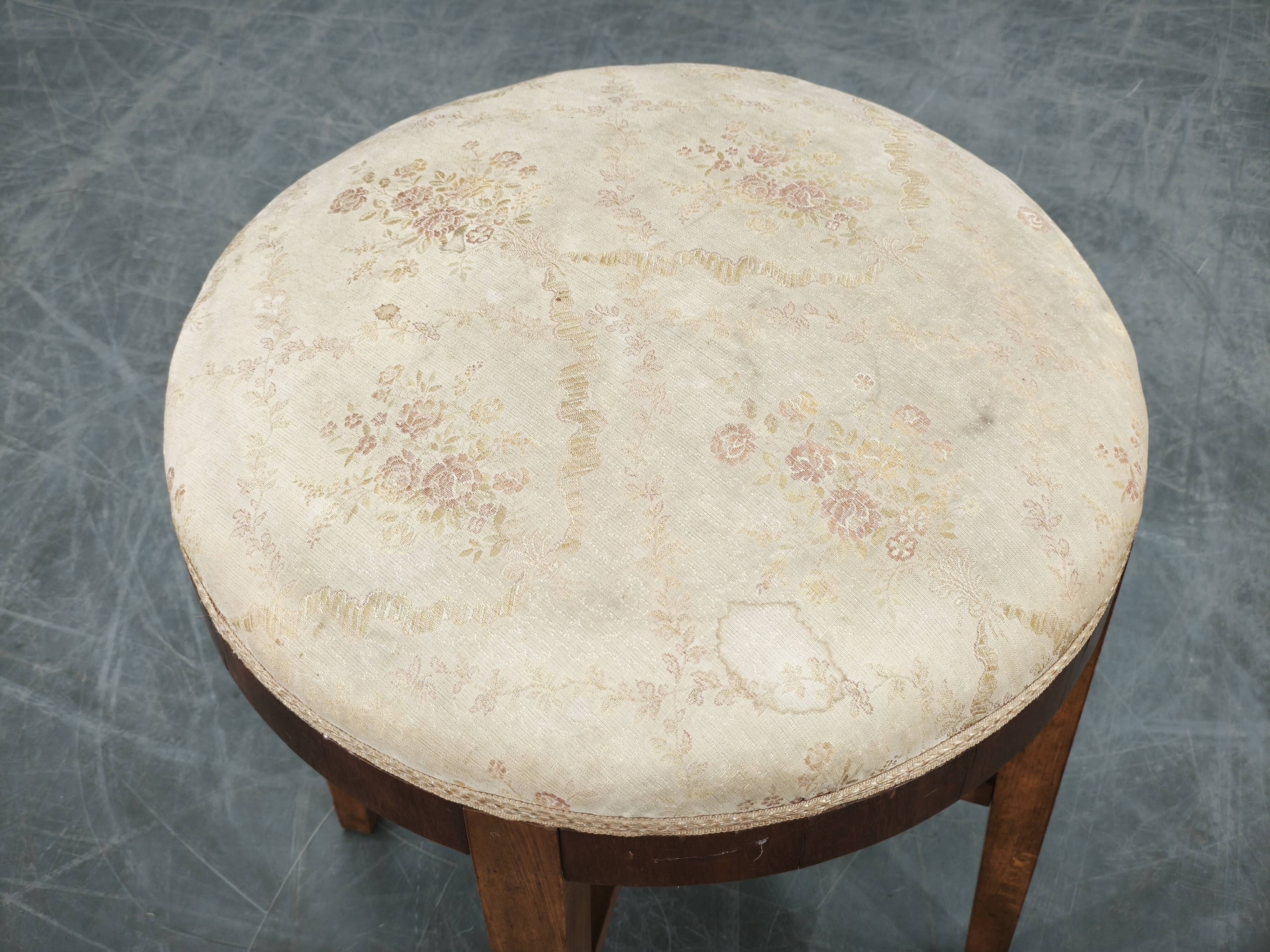 Pair of Art Deco Walnut and Beech Stools, Czechoslovakia, 1930s