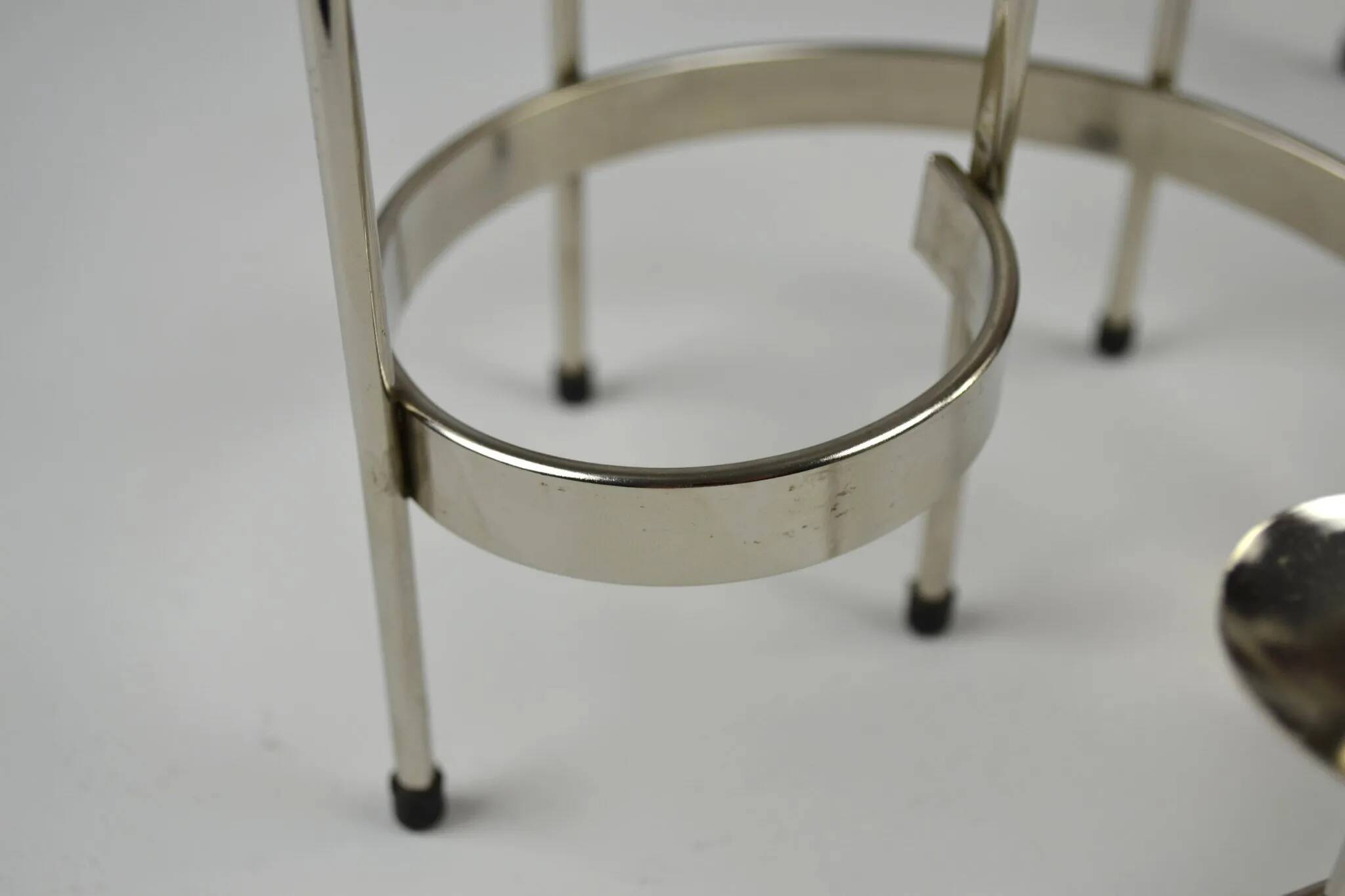 Pair of White Metal “Spiral” Candle holders by Gunnar Ander for Ystad-Metall, Sweden, 1960s