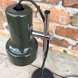 Dark green, minimalist table lamp.