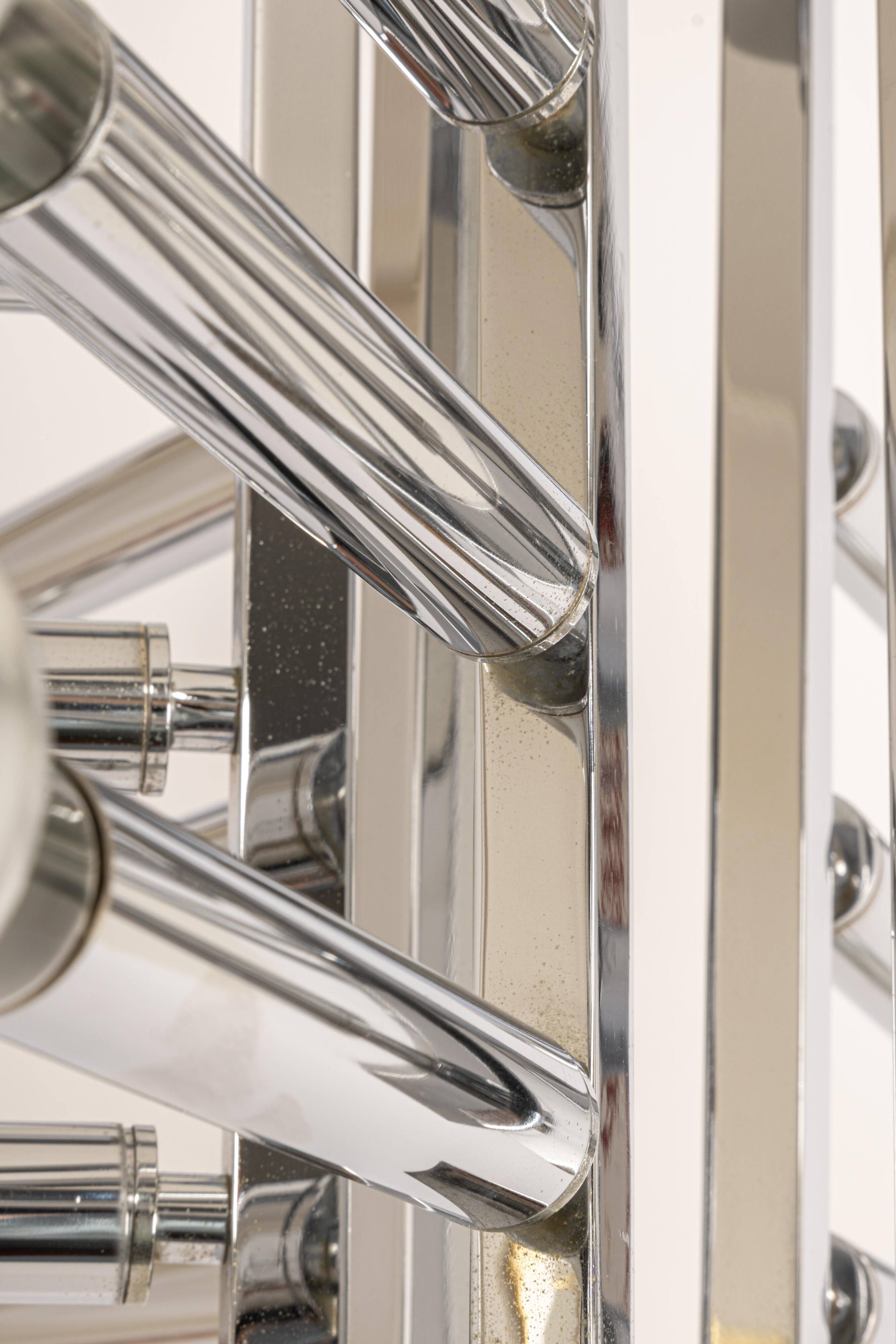 Large chrome Sputnik Atomium chandelier from the space age by Cosack, Germany, 1970s.