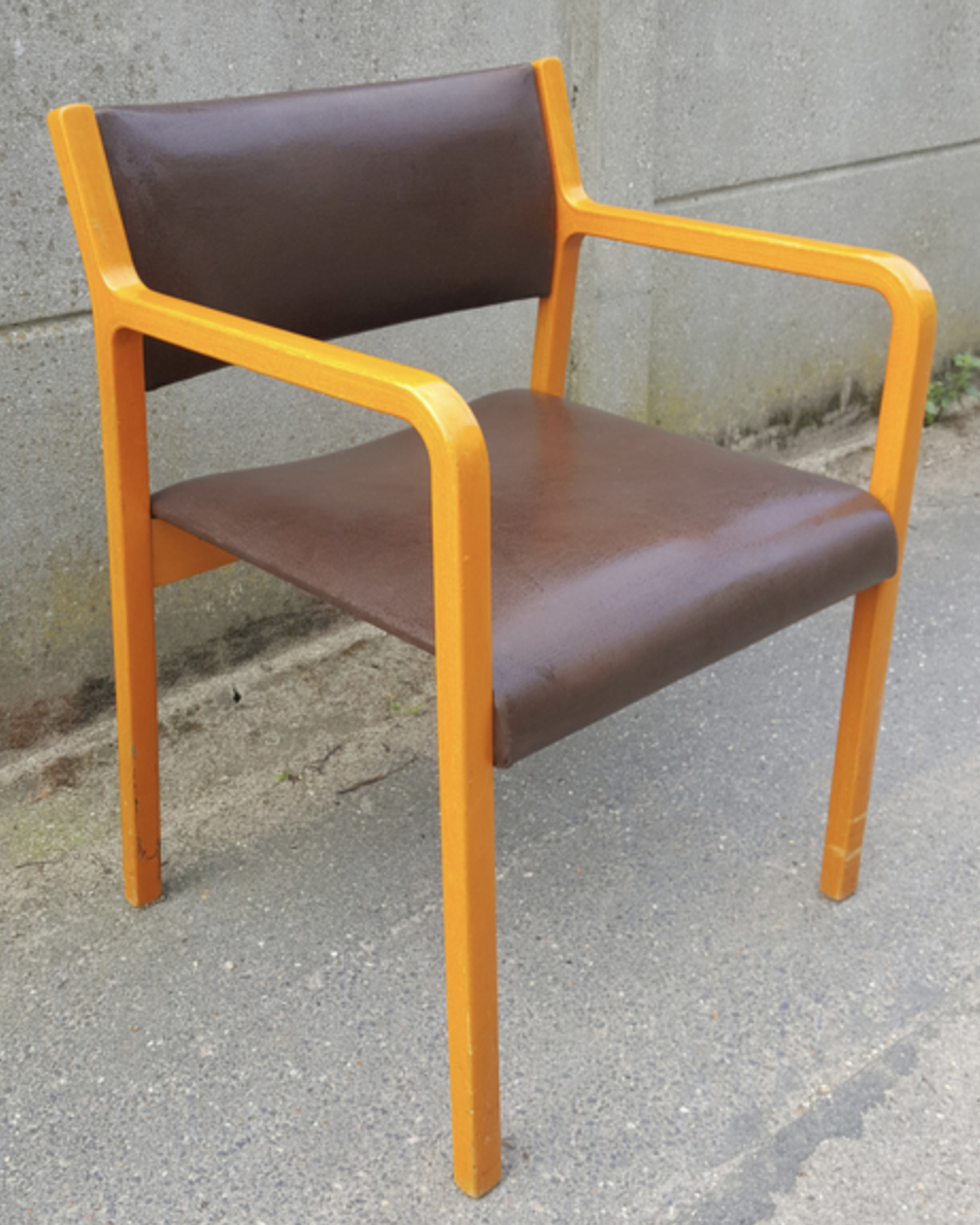 Wikhahn chair, 60s/70s, wood and skai, modernist, vintage
