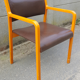 Fauteuil Wikhahn, années 60/70, bois et skaï, moderniste, vintage