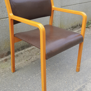 Wikhahn chair, 60s/70s, wood and skai, modernist, vintage