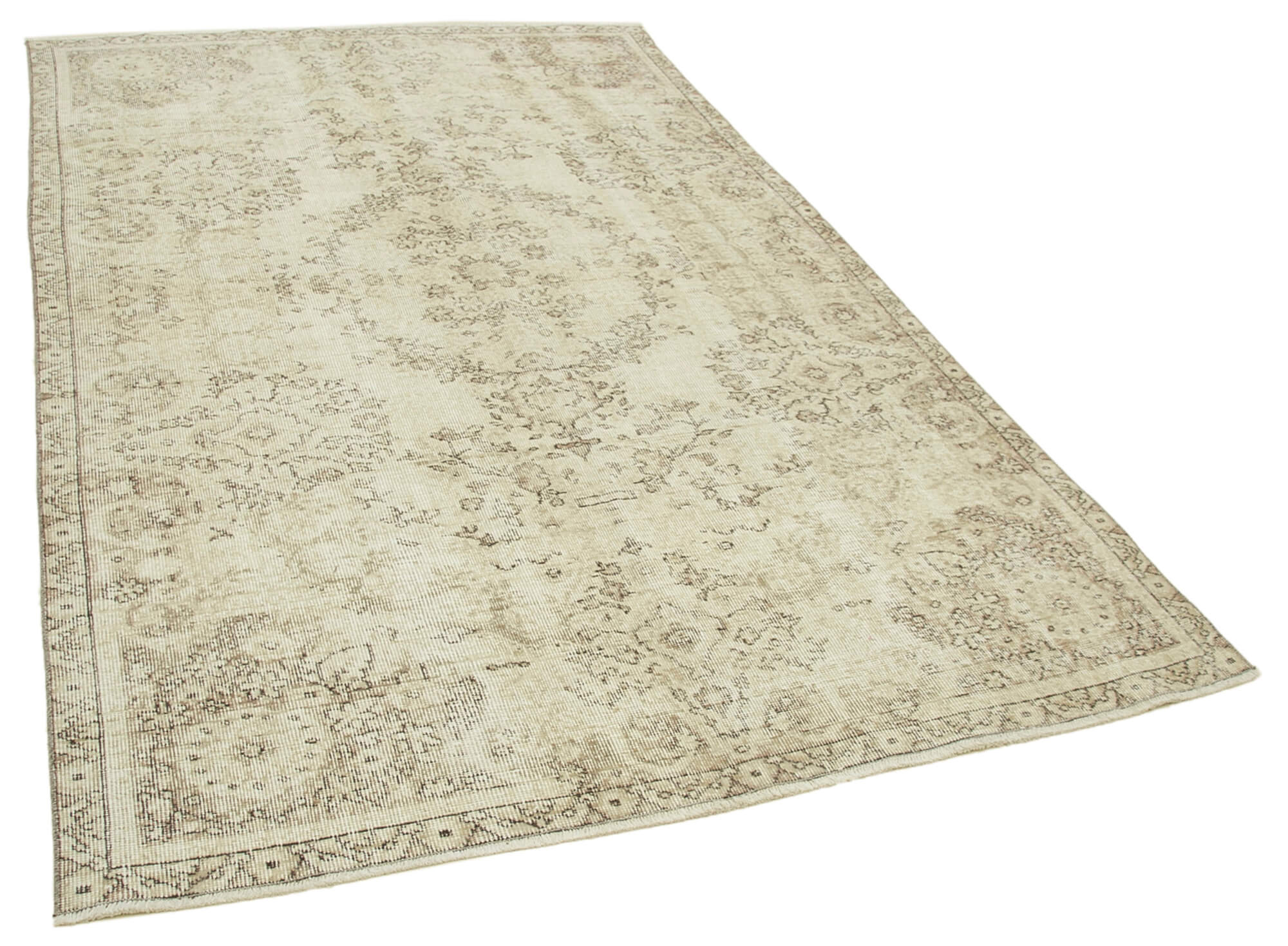 Hand-knotted turkish beige rug 165 cm x 273 cm