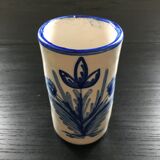 Lot 5 vases blue decoration signed