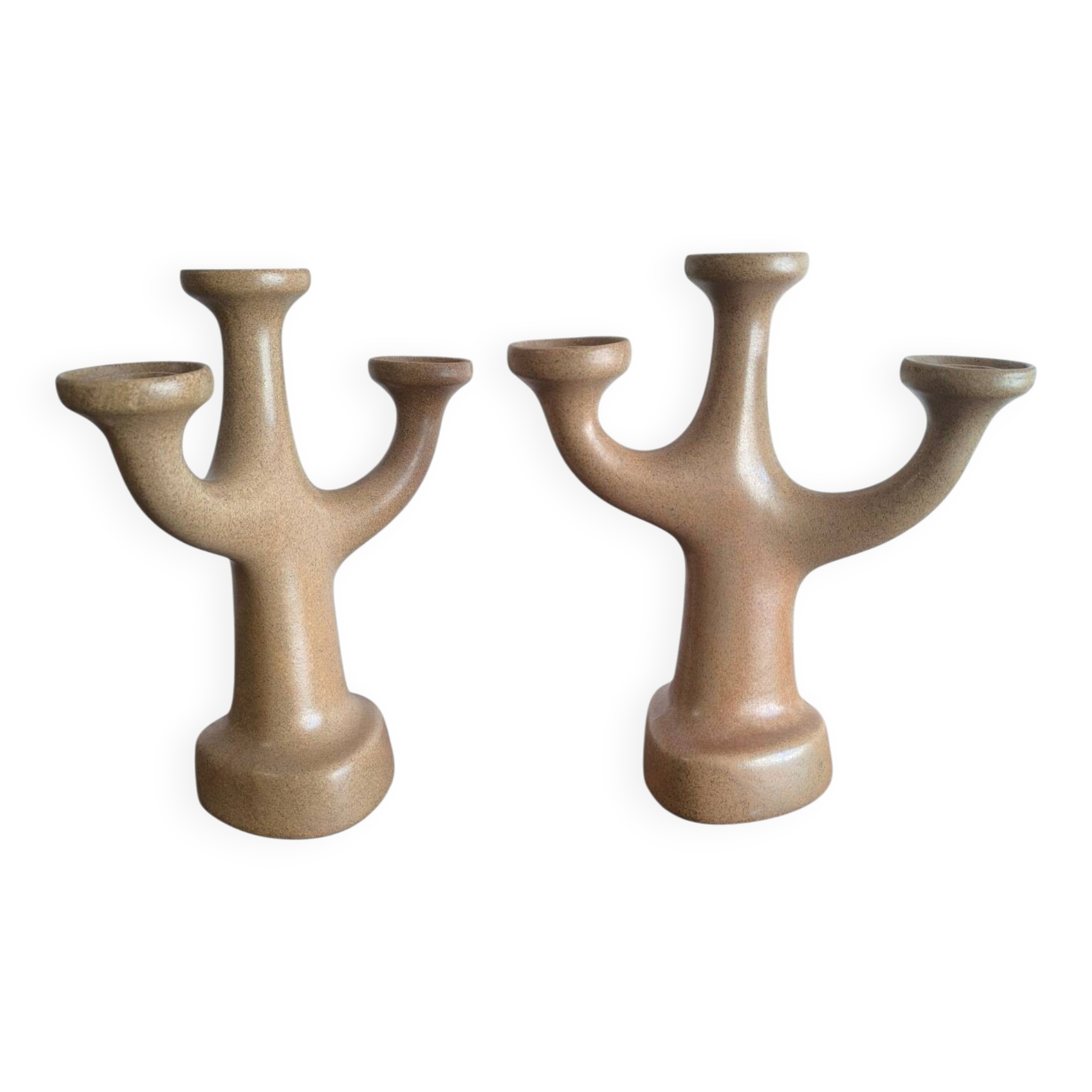 Pair of candlesticks with an organic design circa 1970