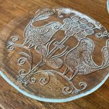 Vintage Swedish glass plates from the mid-century by Kosta Boda, 1960s, set of 6.