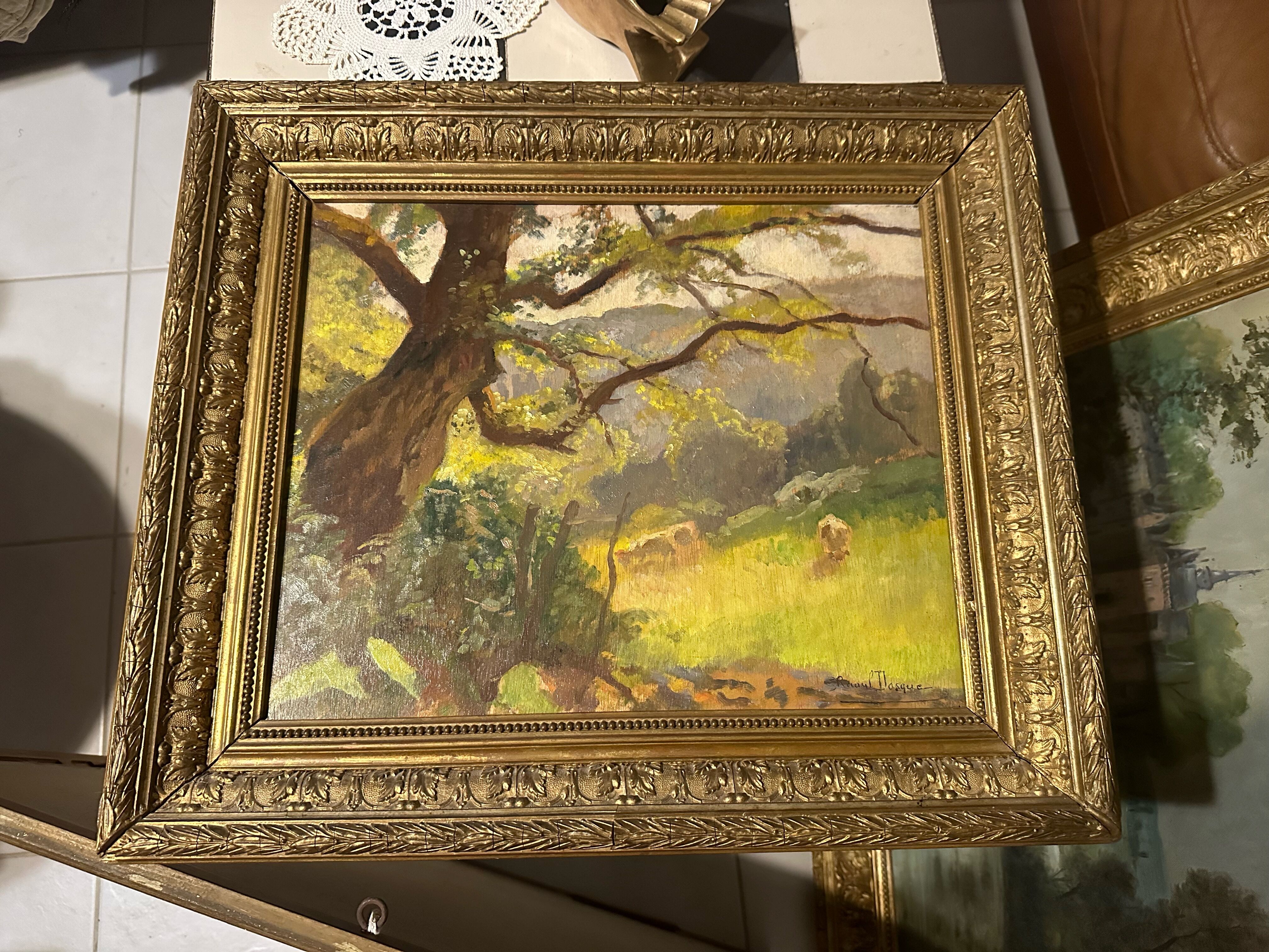 Painting on panel signed Raoul Dosque