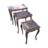 Set de 3 tables gigognes dans le goût venitien
